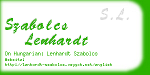 szabolcs lenhardt business card